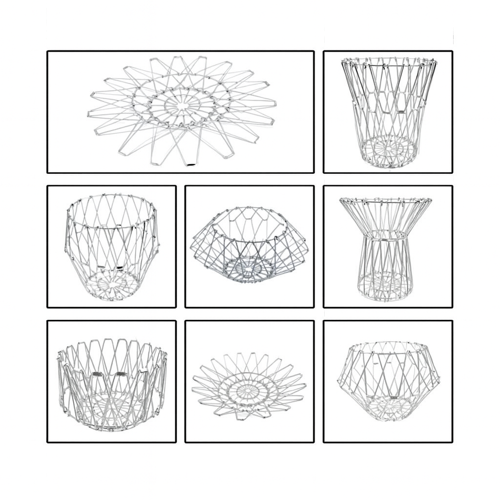 Multipurpose Steel Foldable Fruit Basket/Vegetable Basket Stand for Kitchen/Dining Table/Home(8 Shapes)