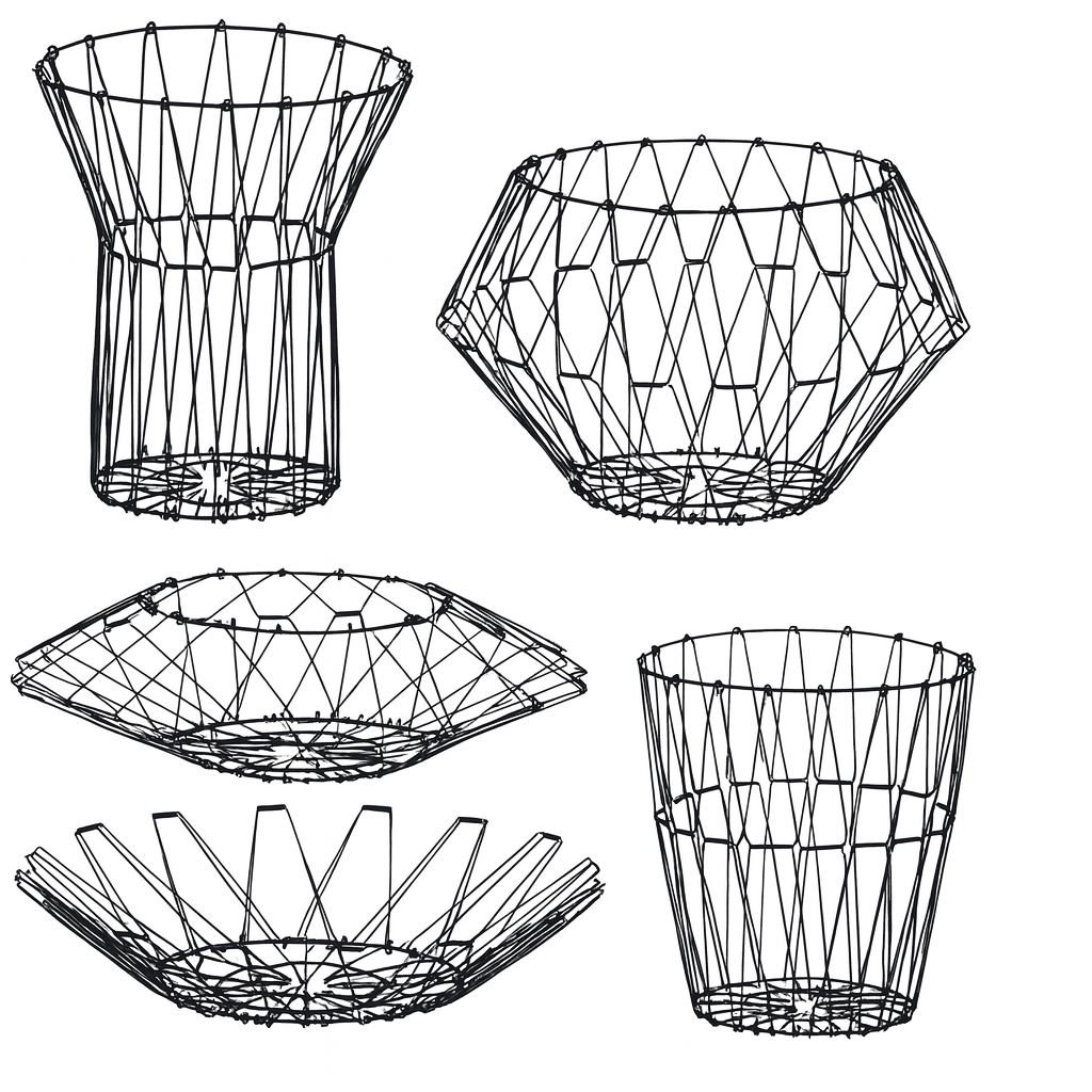 Multipurpose Steel Foldable Fruit Basket/Vegetable Basket Stand for Kitchen/Dining Table/Home(8 Shapes)